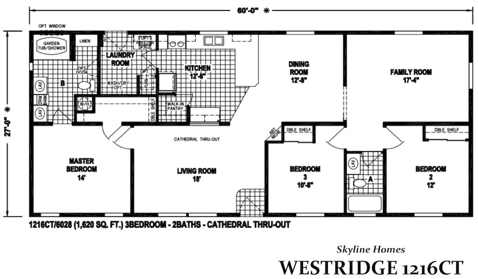 Floorplan for Westridge 1216